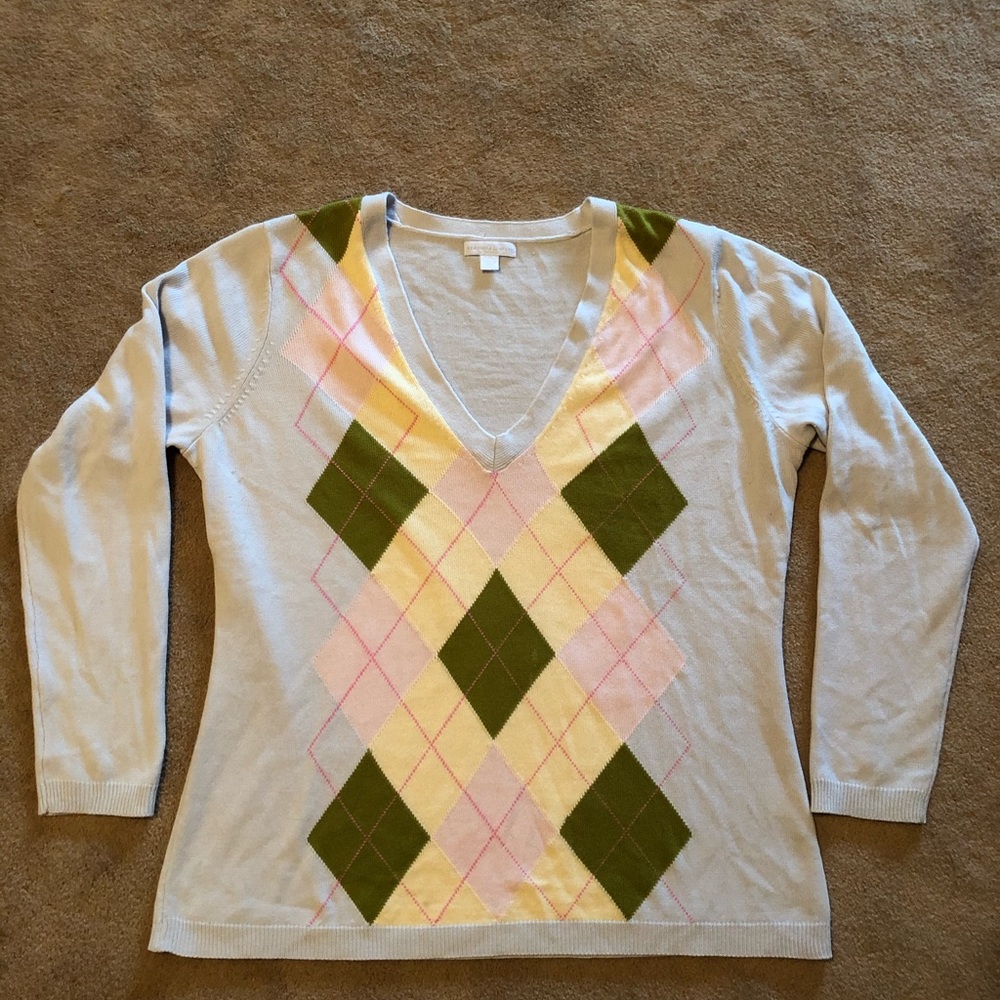 New York & Comp V-neck Sweater argyle